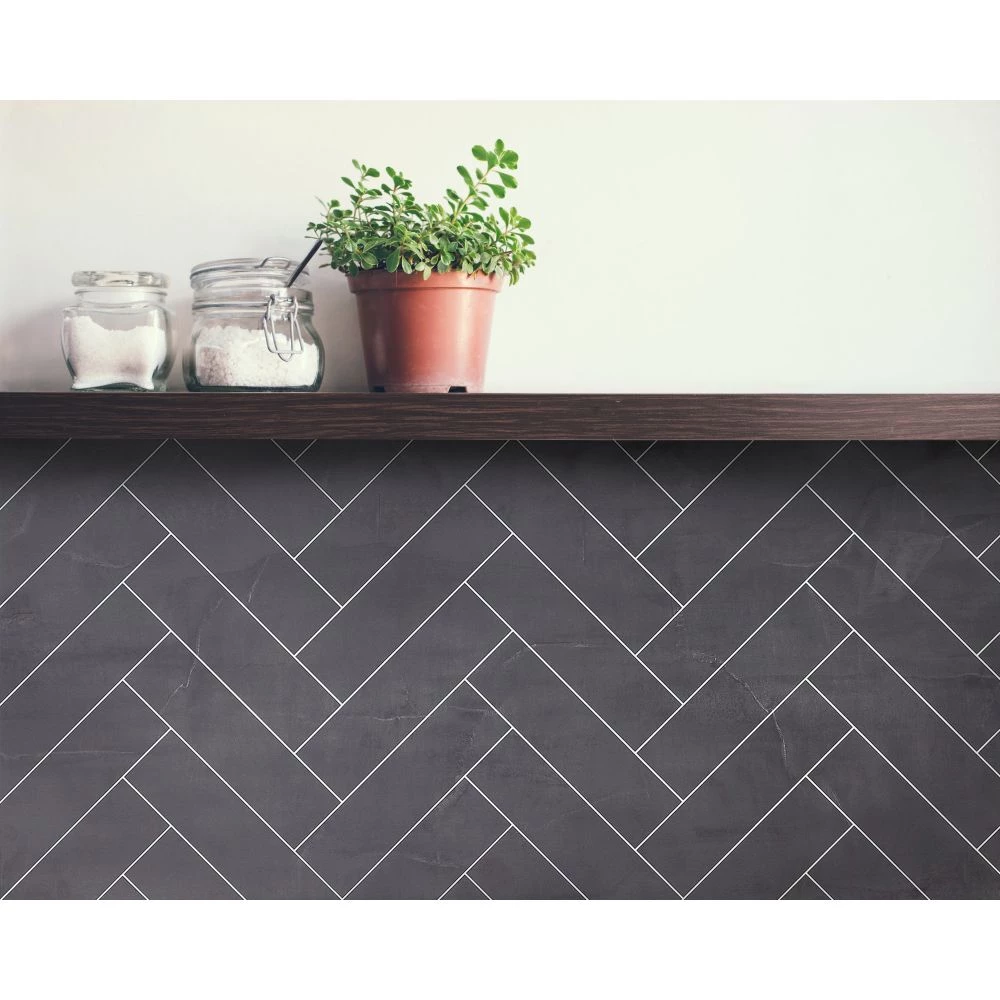 Berry Alloc BerryAlloc Kitchenwall Sort Kalk Sildeben 2,2x600x1200mm 2 Berry Alloc BerryAlloc Kitchenwall Sort Kalk Sildeben 2,2x600x1200mm - Billede 2